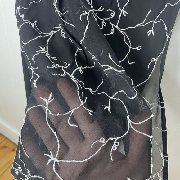 Vintage Bloomingdale’s Silk Beaded Black Evening Dress 14 Gothic Witchy Vamp - Picture 8 of 13